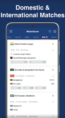 WicketScore Live Cricket Score android App screenshot 1